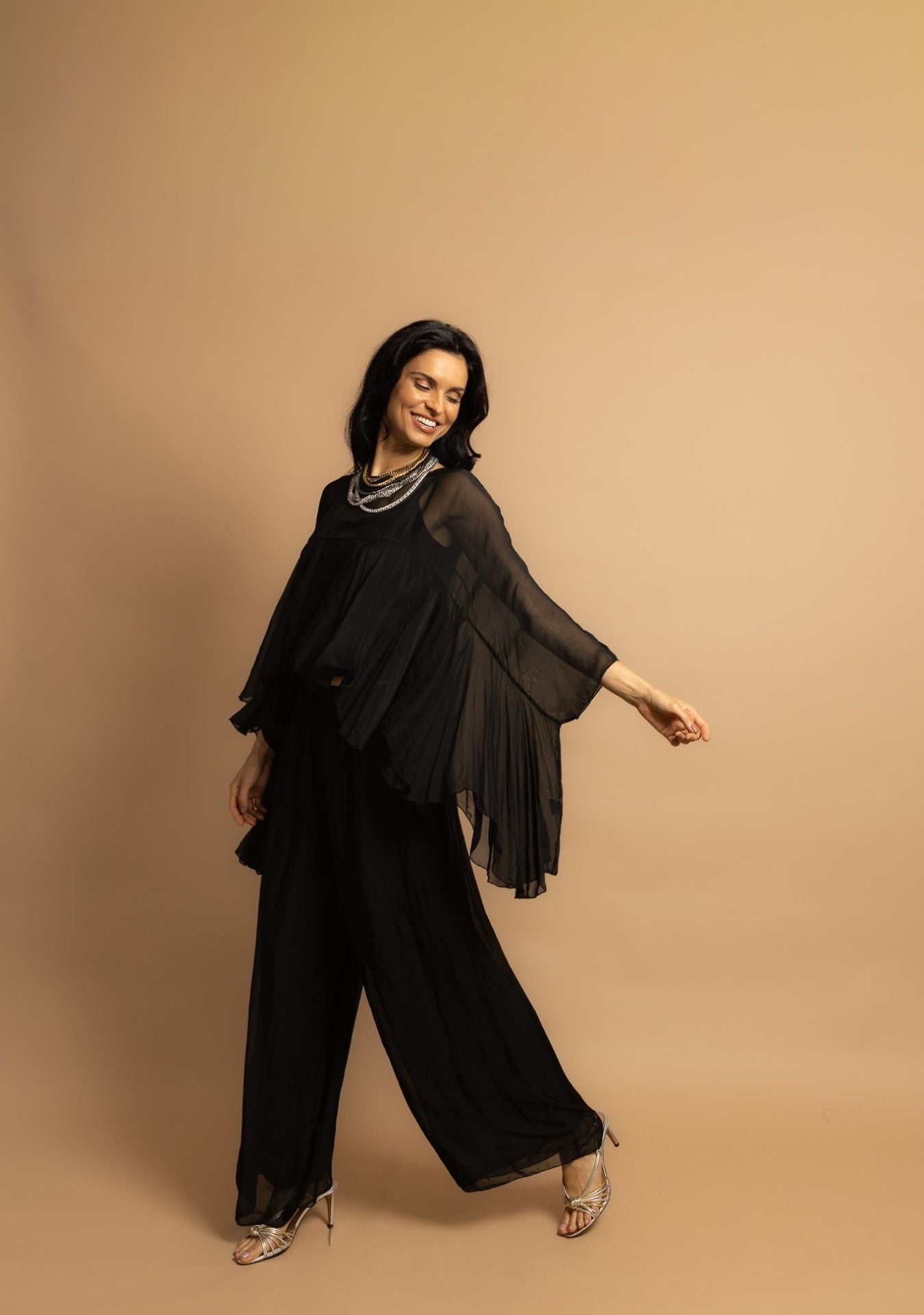 Ruffle Silk Blouse