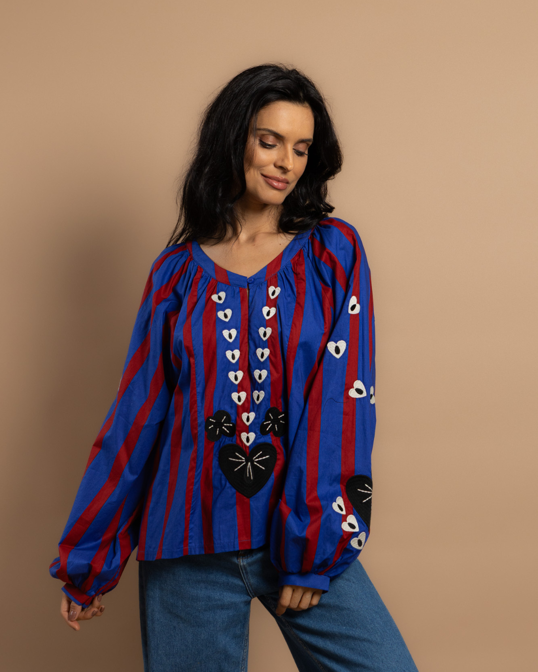 Stripe Heart Blouse