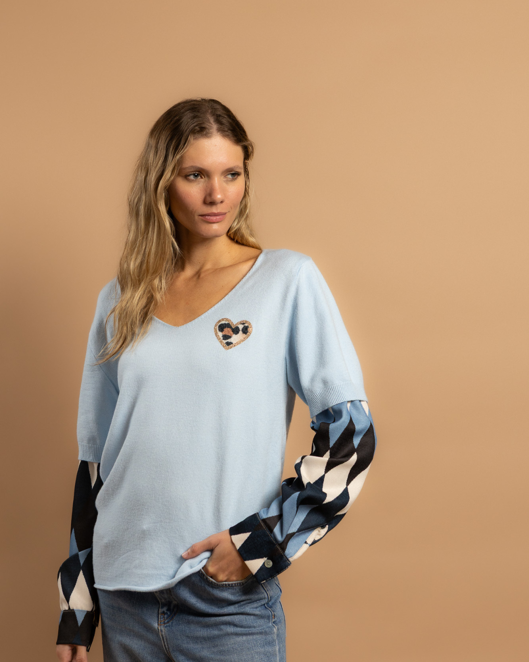 T-Shirt Plaid Sleeve