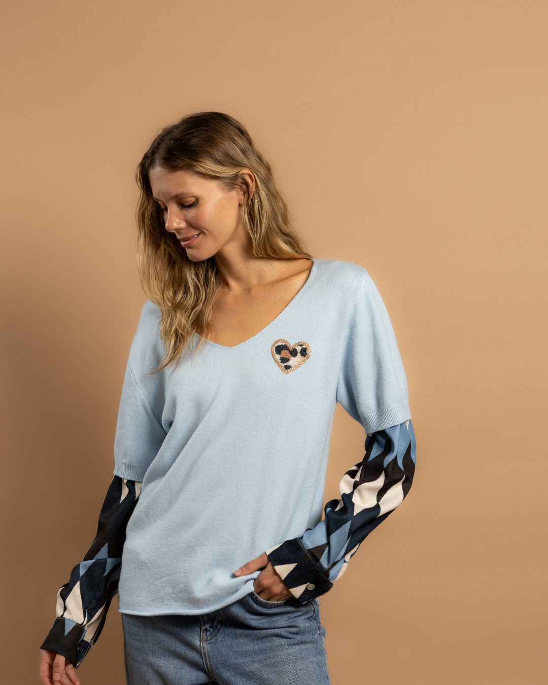 T-Shirt Plaid Sleeve