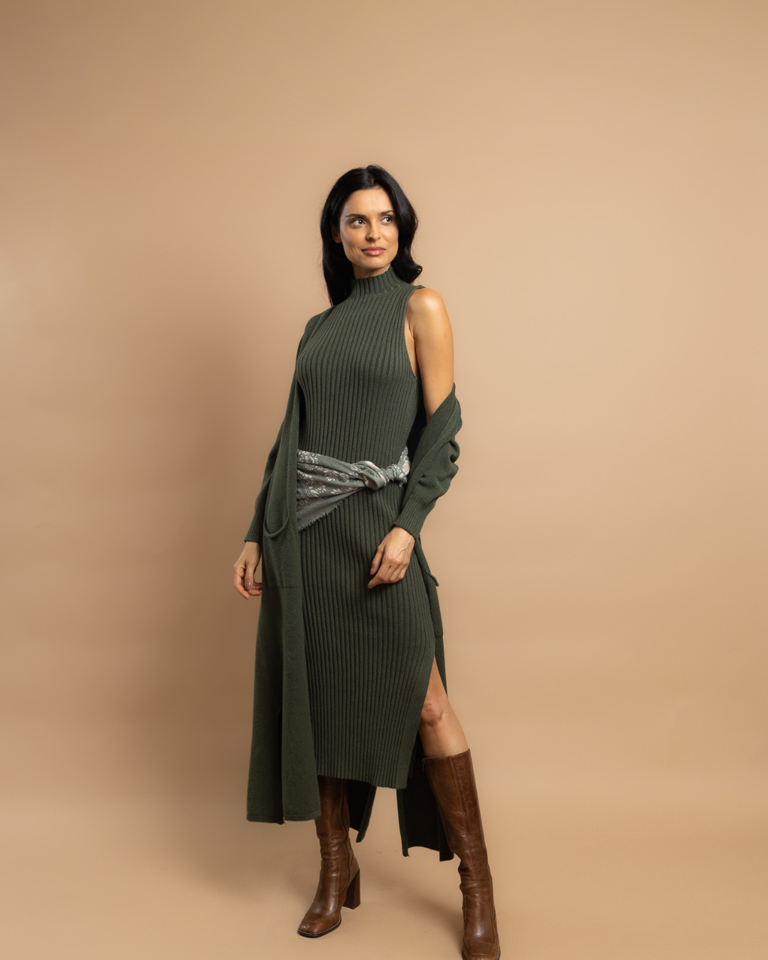 Long Cardigan Verde