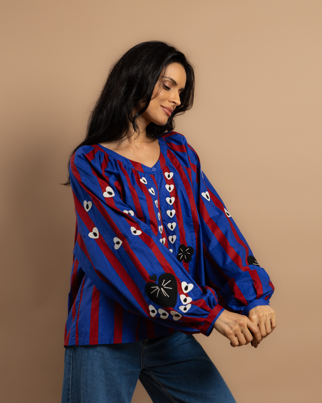 Stripe Heart Blouse