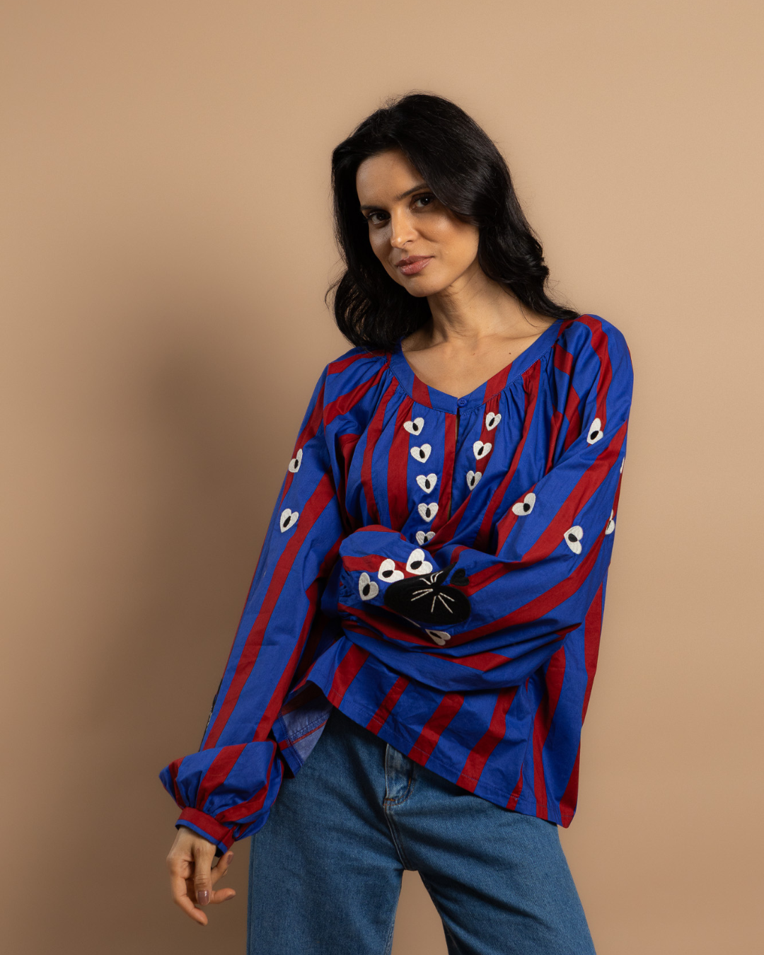 Stripe Heart Blouse